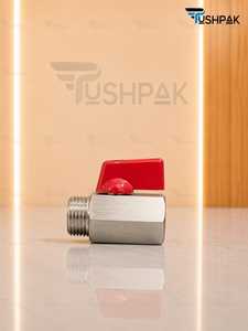 Mini-vanne à boisseau sphérique en laiton M x F compacte pour coupure d'eau, d'air, d'huile, pour espaces confinés, filetage mâle-femelle, système de plomberie et pneumatique - Product Image 2