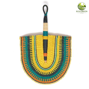 Abanico de Mano Artesanal de Vietnam, de Hierba Marina, Ecológico, Ovalado, Hecho a Mano, Decoración y Regalo para Fiestas - Product Image 2