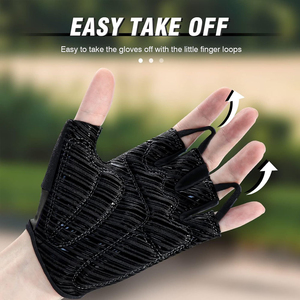 Gants de cyclisme demi-doigts respirants pour VTT avec tissu rembourré absorbant – Vente en gros - Product Image 2