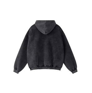 เสื้อฮู้ดดี้ผู้ชายแบบสั่งทำพิเศษ ผ้าฟลีซหนานุ่ม ล้างสีสไตล์วินเทจ ลายกราฟิกสไตล์สตรีทแวร์ ทรงโอเวอร์ไซส์ - Product Image 2