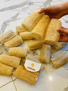 Natural Dried Loofah Bath <b>Sponge</b> Rectangle Shape Bulk Pack All Natural <b>Exfoliating</b> Pad for Adults - Product Image 1