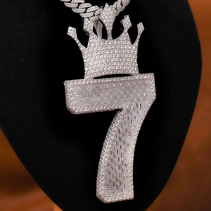 Pendentif Hip Hop indien en argent 925 personnalisé de qualité d'exportation Pendentifs fins en diamant pour la vente à l'exportation du fournisseur indien - Product Image 1