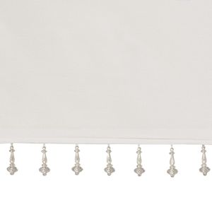 Mantovana in finta seta bianca leggera con perline 50x26 "tende e mantovane - Product Image 5