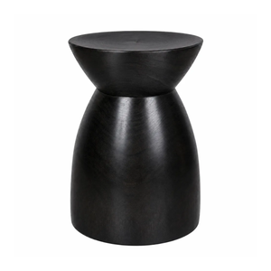 Table d'appoint sculpturale moderne en bois massif de Suar, finition noire, meuble d'appoint en bois naturel de qualité supérieure - Product Image 2