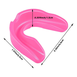 Protège-dents en silicone rose pour enfants, moulable, lavable, équipement de sport protecteur, boxe, couleur unie, moulage par injection - Product Image 4