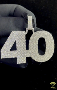 จี้หมายเลข 40 แบบปรับแต่งได้ สร้อยคอฮิปฮอปแบบมีประกาย สร้อยคอเลขตามสั่งสำหรับผู้ชายและผู้หญิง - Product Image 1