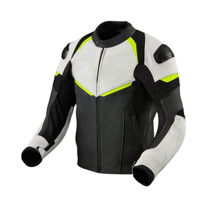 Blouson en cuir de motocross avec col montant, patchwork et motifs de dessins animés, coupe-vent et imperméable, unisexe - Product Image 6