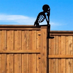 Scultura Gotica di Halloween a Forma di Teschio in Ferro per Giardino, Recinzione, Finestra, Esposizione Spaventosa - Product Image 2