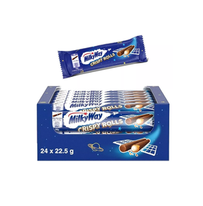 Rollos crujientes Milkky Wayy a granel, 22.5g, paquete de 24, caja maestra, peso neto 540g, para venta al contado y transporte, clubes mayoristas y comercios minoristas - Product Image 1