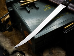 Low MOQ Hand-forged Damascus steel fillet <b>knife</b> Custom wood <b>handle</b> hunting <b>knife</b> 13" inches fillet <b>knife</b> With Leather Sheath - Product Image 4