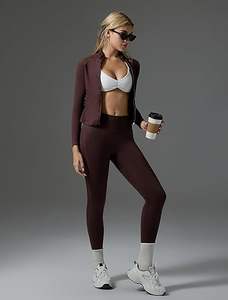 Ensembles de sport pour femmes : Leggings sculptants et veste zippée assortie avec poches – Tenues de gym - Product Image 4