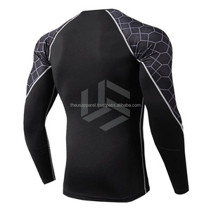 เสื้อรัดกล้ามเนื้อ BJJ คุณภาพสูงแบบ OEM ผลิตตามสั่ง สำหรับ MMA และยิม น้ำหนัก 260 กรัม ผ้าถักแบบ Worsted พิมพ์ลายแบบ Sublimation 3 มิติ สไตล์สปอร์ต - Product Image 3