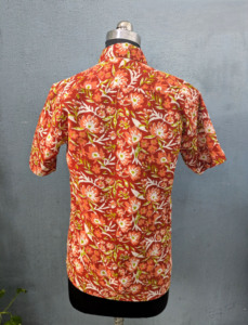 เสื้อเชิ้ตผู้ชายแขนสั้นพิมพ์ลายดอกไม้ผ้าฝ้ายลำลองคอปกสไตล์ฤดูร้อน - Product Image 5