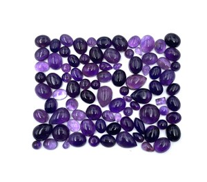 Natural Amethyst Mix Shape Cabochon Loose Gemstone Lot 4-13 MM IGI Certified for Handmade Jewelry Making - Product Image 2