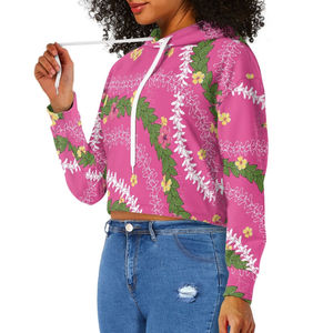 Haut à capuche court respirant et décontracté pour femme, coupe oversize, grande taille, design hiver, personnalisable - Product Image 3