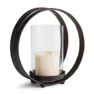 High Quality Iron Ring <b>Lantern</b> With Glass <b>Hurricane</b> Candle Holder For Home Decoration Heat Resistant Metal Design - Product Image 1