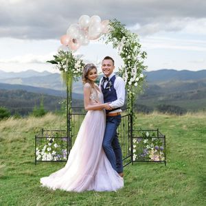 Arco da Giardino da 87 Pollici con Cancello Bloccabile e Fioriere Laterali - Prodotto Recinzione, Traliccio e Cancelli - Product Image 2