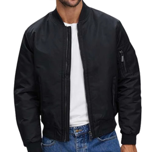 Blouson Bomber d'Hiver pour Homme en Toile, Col Montant, Respirant, Style Streetwear, Vêtement d'Extérieur Confortable et Décontracté pour Superposition - Product Image 1