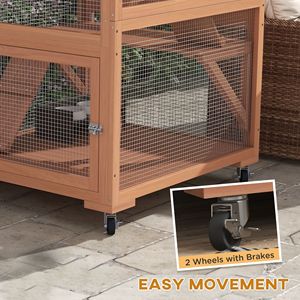 Orange Cat Enclosure House on Wheels with <b>Hammock</b> Outdoor Catio by Product Category Animal Cages - Product Image 5