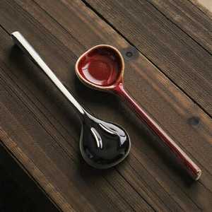Petite cuillère mélangeuse en céramique pour la maison, multi-usages, pour porridge, dessert, café, thé, soupe, cuisson, en céramique, pour crème glacée UO - Product Image 4