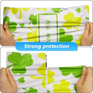 Sacs d'expédition imperméables et résistants aux déchirures pour vêtements, sacs en polyéthylène pour l'expédition, sacs d'emballage imprimés trèfles - Product Image 2