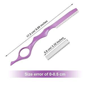 Rasoir professionnel à lame unique avec manche en métal et prise en main confortable pour usage en salon de coiffure et rasage - Product Image 2