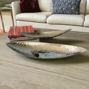 Moderno Cuenco Decorativo de Metal, Centro de Mesa Hecho a Mano de Primera Calidad para la Mesa del Comedor, Cuenco Artístico de Cerámica Seguro y Plateado - Product Image 4