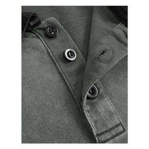 เสื้อโปโลโอเวอร์ไซส์ผู้ชาย ผ้าคอตตอนวินเทจเนื้อหนา แขนสั้น สไตล์ลำลอง ยูนิเซ็กส์ สตรีทแวร์ ทรงหลวม สไตล์เรโทร - Product Image 5