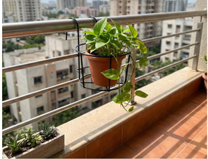 Support de pot de fleurs suspendu en métal pour balustrade de balcon, support de jardinière Gamla, support de pot d'intérieur/extérieur, support de plantes robuste - Product Image 4