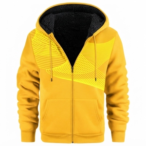 Sudadera con Capucha para Hombre, Color Borgoña, Cierre Frontal con Cremallera, Forro Polar, Corte Regular, Informal, Impermeable, Resistente al Viento, 100% Poliéster - Product Image 4