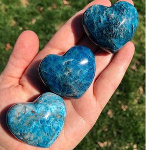 Cœur en apatite néon naturelle, cristal bleu, pierre de guérison pour le Reiki, la méditation, cadeau, décoration énergétique, vente en gros, Chakralume - Product Image 6