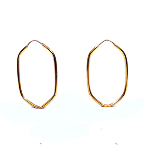 925 Silver Geometric Gold Plated Hoop Earrings Minimalist Everyday Wear Unisex Jewelry - Product Image 2