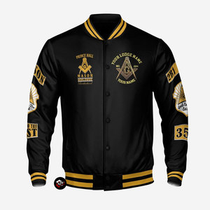 Custom Masonic Letterman Jacket Embroidered Freemason Symbol Men Stylish Warm Outerwear Men Masonic Letterman Jacket - Product Image 2