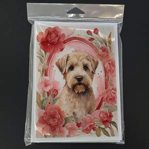 Wheaten Terrier Valentine Roses A7 Size <b>5x7</b> Blank Note Cards Pack of 8 Whimsical Greeting Cards with <b>Envelopes</b> - Product Image 3