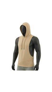 HYPEN SPORTS Unisex 100% Cotton Anti-Pilling <b>Vintage</b> Knitted Tie-Dyed Hooded <b>Tank</b> <b>Top</b> Custom Vest Fitness Wear Breathable Front - Product Image 3