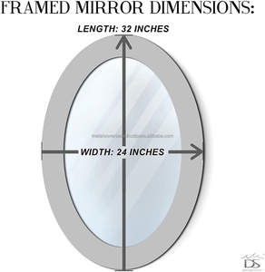 Espejo de mosaico de decoración de pared para sala de estar, mosaico de forma ovalada, espejo de pared azul océano para decoración de pared, gran oferta, Morden redondo - Product Image 2