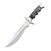 Couteau Bowie à pointe clip artisanaux, lame en acier D2, manche en bois, étui en cuir, pour l'extérieur, personnalisable OEM/ODM, DIY
