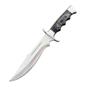 Couteau Bowie à pointe clip artisanaux, lame en acier D2, manche en bois, étui en cuir, pour l'extérieur, personnalisable OEM/ODM, DIY - Product Image 1