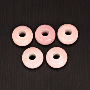 Synthetic <b>Pink</b> Opal Rondelle Loose Gemstone Beads 14mm with 3mm Hole Wholesale Manufacturer - Product Image 2