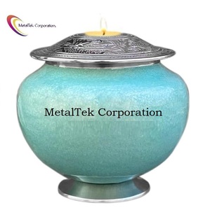 Green Tealight Cremation Urn Metal <b>Keepsake</b> Decorative Memorial <b>Ashes</b> Vessel Mini Candle Urns Wholesale Bulk Custom Burial Jars - Product Image 4