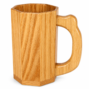Handcrafted Octagonal Wooden Beer <b>Mug</b> Natural Solid Wood Tankard Vintage Drinking Cup <b>Large</b> Coffee Stein For Bar Party Supply - Product Image 1