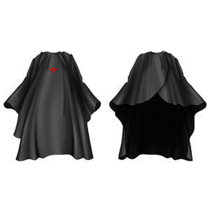 Cape de coiffure Tactus Industries, noire, en polyester, résistante à l'eau, écologique, portable, pour salon de coiffure - Product Image 2