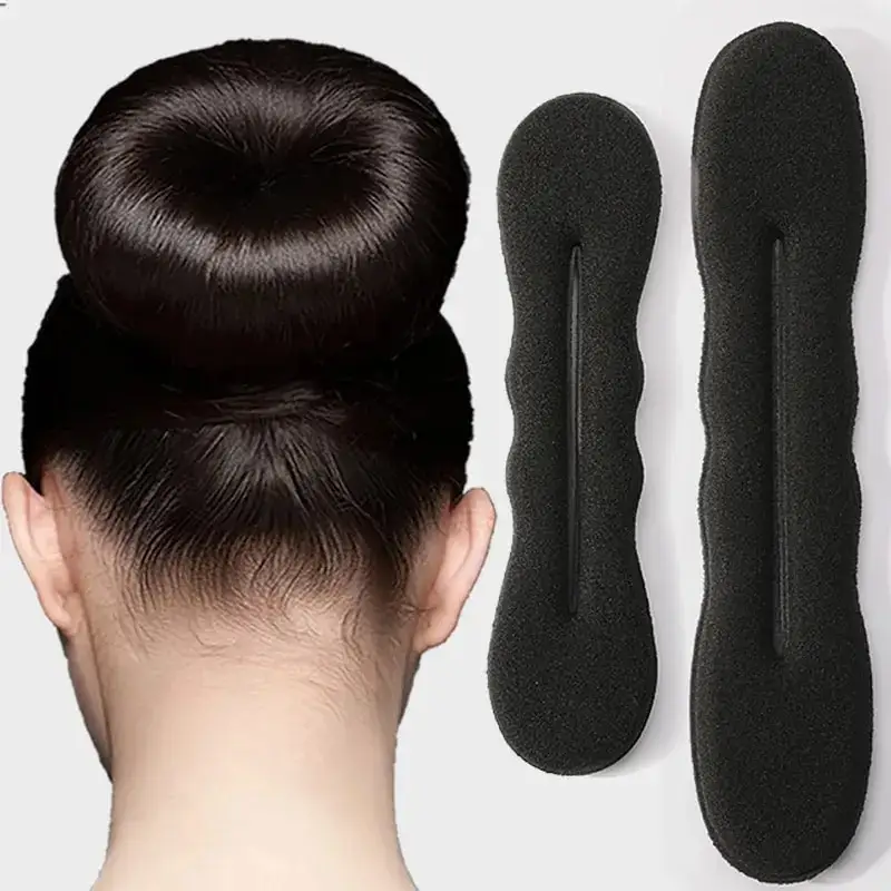 Schwamm Kunststoff Schleife lockiges Haar Macher Haar Scrunchie Kopfband Twist Donut Bun Lockenhaarbänder Frisur-Werkzeuge