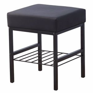 Modern Velvet Vanity Footstool Ottoman with Anti-Slip F 13\" X 13\" X 16\" Soft Padded Seat and Furry Velvet Cover - Product Image 1