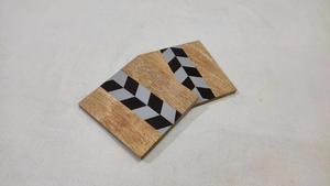Modern Wood <b>Table</b> Mat Geometric Printed Pad Floor <b>Protector</b> Square Decorative Cushion Home Furniture Handmade Finishing 500mm - Product Image 1