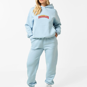 Nuevo Conjunto Deportivo de Dos Piezas para Mujer, 100% Algodón, Estilo Casual con Encaje, para Invierno, con Logotipo Personalizado Impreso en Serigrafía - Product Image 1