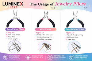 LUMINEX IMPEX <b>Long</b> <b>Nose</b> Stainless Steel Lightweight Jewelry Making Pliers for Bracelet Making DIY Polishing with Smooth Work - Product Image 5
