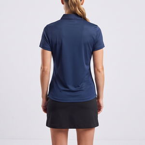 Camiseta Polo al por Mayor para Mujer, Camiseta Polo con Logotipo Personalizado, Camiseta Polo Azul Marino de Manga Corta para Mujer, Camiseta Polo de Color Sólido de Secado Rápido - Product Image 3