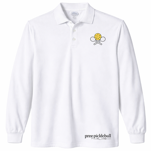 Polo de manga larga personalizado para hombre, transpirable, de punto piqué, con tres botones, para cancha, OEM ODM - Product Image 1