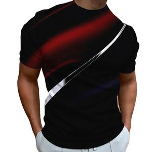 Vêtements de sport décontractés imprimés en ligne 3D pour hommes, t-shirts quotidiens à manches courtes, t-shirts surdimensionnés de créateur de rue à la mode, polyester/coton - Product Image 1